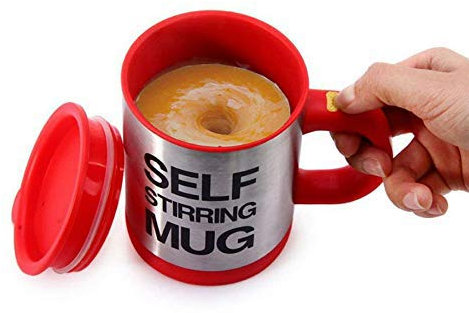 Zeerkeer Tazza da caffè auto-mescolante, in acciaio inox, elettrica, per miscelazione automatica e rotazione, per ufficio, viaggi, casa, 400 ml, colore: nero