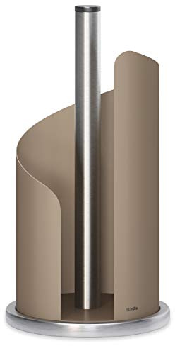 stardis Design Küchenrollenhalter Edelstahl matt H 30 Ø15 cm Rollenhalter Papierrollenhalter für Küchenrolle Halter stehend Taupe