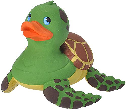 Wild Republic Rubber Duck Meeresschildkröte, Gummiente, Badewannen-Geschenke für Kinder, Quietscheentchen, Badespielzeug für Babys, Gummiente lustig, Badeente zum Sammeln, 10 cm