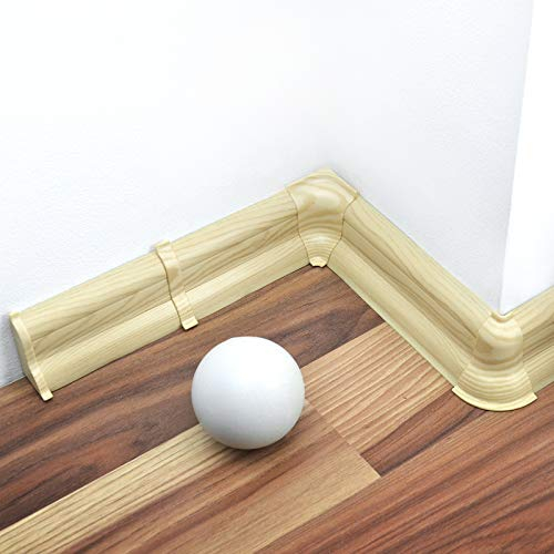 DQ-PP 10m Sockelleisten 52mm PVC Ahorn Laminatleisten Fussleisten aus Kunststoff Dekore