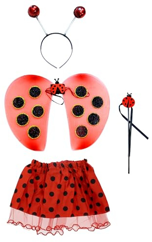 Zac's Alter Ego World Book Day Fancy Dress 4 Piece Ladybird Set - Wings, Wand, Antenna & Tutu