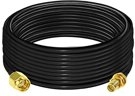 TUOLNK RP SMA-Kabel RG58 32.8ft (10M) RP SMA-Buchse auf Stecker Verlängerungskabel SMA-Kabel 50 Ohm für HF-Funk-WLAN-Antenne GPS-Antenne mit geringem Verlust