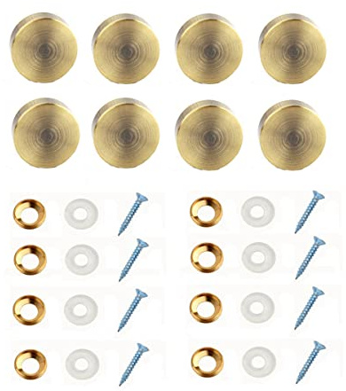Copper Mirror Screws, Dia. 12mm Furniture Standoff Screw Decorative Cap Covers, Mirror Self-Tapping Screws Cap Nail, Bronze, 8 Pcs