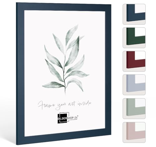 Bildershop-24 Cornice portafoto moderna stabile Paris, 36 x 49 cm, blu scuro, cornice intercambiabile, cornice per poster, puzzle