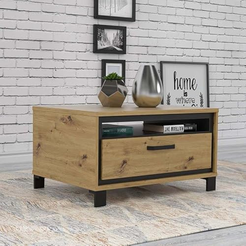 Froschkönig24 Trondheim Couchtisch Artisan Eiche/Schwarz