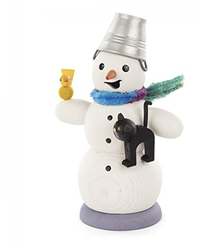 Rudolphs Schatzkiste Räuchermann Schneemann mit Katze Höhe 14,5cm NEU Rauchmann Rauchfigur Räuchermännel