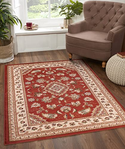 Lord of Rugs Sherborne Quality Traditional Classic Oriental Living Room Bedroom Rug Terracotta Medium 120x170 cm (4'x5'6'')
