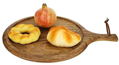 Pizzablech aus Holz, rundes Pizzabrett Pizzapfanne,Pizzateller,klassisches rundes Servierbrett, Pizzaofenblech,Pizzascheibe,Backgeschirr mit Griff zum Aufhängen, Seil für Küche, Bar, Restaurant