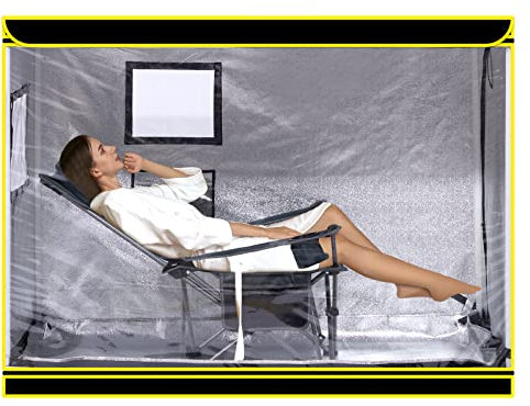 amocane Portable Steam Sauna Tent Kit, Full Size Personal Sauna for Home Spa with Foldable Lounge Chair, Lightweight Full Body Relaxation in Indoor Sauna(62.99 x 35.43 x 47.24, Without Steamer)