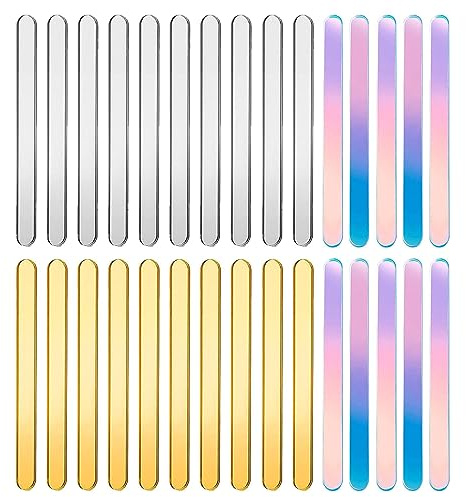 EULAPGOE 30 Piezas Reutilizable Acrílico Palos De Helado, Palos De Acrílico Espejo, Pequeños Palos Ice Cake Pop para La Fabricación De La Torta De Helado De Bricolaje
