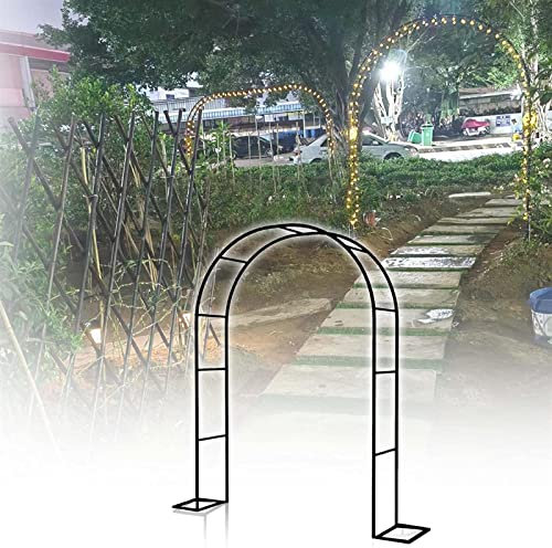 Arche Jardin Aluminium Largeur, Arche À Rosiers Métal, Filet À Plantes Grimpantes, Filet de Treillis, pour Récolte de Concombres, Légume, Vignes, Plantes Grimpantes,Noir,140x230x40CM