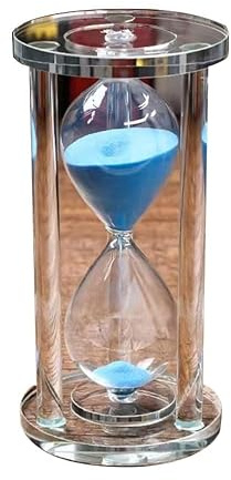 Temporizador de reloj de arena, reloj de arena, temporizador de arena, artesanías de reloj de arena de cristal 15/30/60 minutos (amarillo/púrpura) decoración de vidrio creativa única (color: B, tamaño