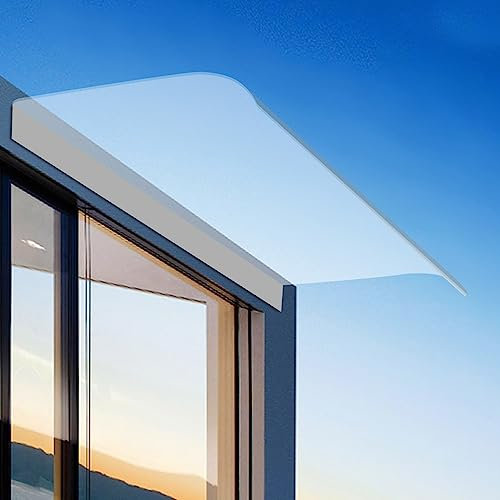 Front Door Canopy Awning 80 * 40cm PC Rain Canopy Shelter Front Back Porch Outdoor Shade Patio Roof Rain Cover Awning Canopy