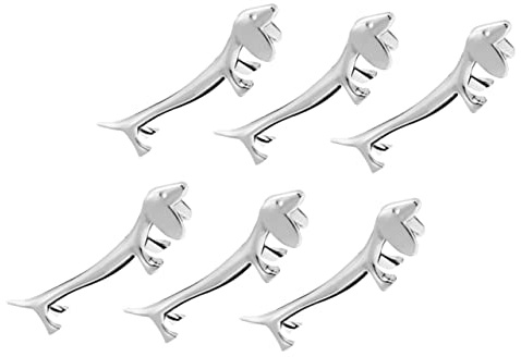 HOMSFOU - Portacuchillos de 6 piezas para cachorro, decoración de mesa, soporte para perro, portacubiertos para utensilios y coreano, aleación de zinc cerámica