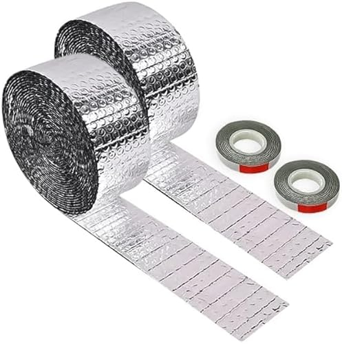OPTIMER HOME Isolante termico per tubi climatizzatore 2 rotoli 10x08m con nastro biadesivo incluso, alluminio 3 strati, facile da installare, copritubo per condizionatore esterno