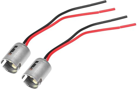 Partuto 2 Piezas Universal 1176 Ba15D Casquillo De Bombilla De Coche - Bombilla LED Automática Adaptador De Enchufe De Lámpara Cable De Extensión - Metal Plástico Tono Plateado