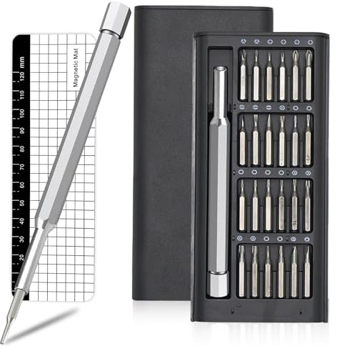 ZUOQIANG 25 in 1 Mini Screwdriver Set,Mini Magnetic Screwdriver Tool Kit, Electronic Repair Tool Kit，Plastic Case for Mobile Phone, Laptop, Watch, Computers, Electronic, Glasses Repair