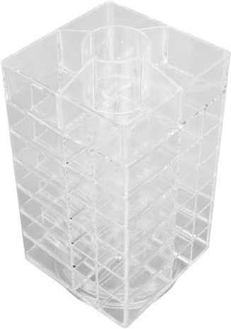 Asixxsix Diseño de Base Giratoria, Soporte para Torre de Lápiz Labial con 53 Ranuras con Estructura Inclinada, Soporte Organizador de Maquillaje Cosmético Transparente con Gran Capacidad