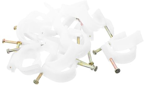 DOITOOL 50pcs Wire Pipe Side Hook Hook Steel Nail Wire Clips for Speaker Ethernet Cable Holder Fastener Cable Staples for Tv