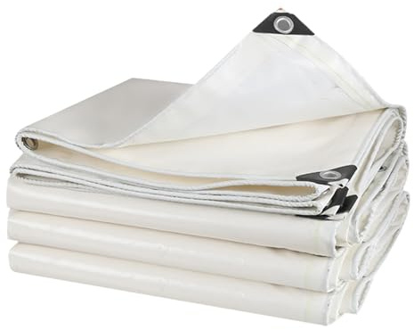Lona Resistente 500 g/m² Lonas de PVC Impermeables Suelo Camping Lona Blanca Cubierta con Bordes Reforzados Lona para Piscinas Barcos Caravana(2x3m)