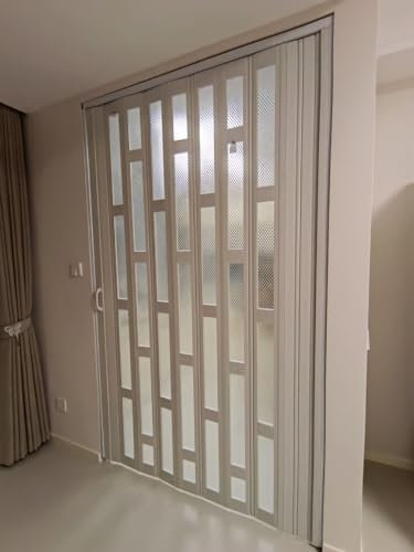 Porte coulissante, Porte Pliante accordéon Portes Pliantes De Porte, 200 180 170 160 150 120 100 CM Porte De Séparation Coulissante De Cuisine De Chambre À Coucher, Portail En PVC Et Panneau En Verre