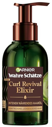 Garnier Veri tesori Curl Revival Elixir Intensivo Olio nutriente per capelli con olio di avocado e burro di karitè, 120 ml