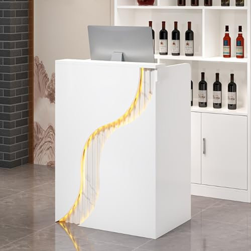 Moderner kleiner empfangstisch für firmenhallen,Moderne Rezeption, Kleine Rezeption In Kleinen Räumen,Empfangstisch für Salons Kassen Mit Schubladen,Empfangstheke mit LED für Kassen,Lobbys,Salons(D,80