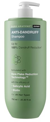 Bare Anatomy Expert Anti-Dandruff Shampoo | Up to 100% Dandruff Reduction | Targets Oily Scalp and Sheds Dry Flakes | 750 ML