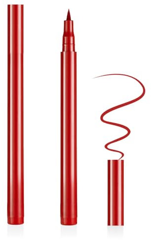 Aomig Eyeliner liquido waterproof, matita per occhi precisa e durevole, asciugatura rapida, resistente al sudore e alle macchie, rosso
