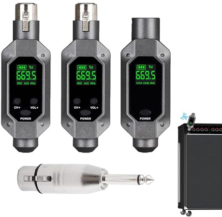 Wireless 3-Pin Low Latency 48k Frequency Signal Transmission | Transmitter and Receiver Condenser Microphone Wireless System Multifunctional Low Latency for Dynamic Microphones,
