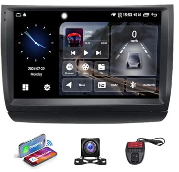 Android 13 9 QLED Écran Stéréo pour Toyota Prius XW20 II 2 2003-2011 Voiture sans Fil Carplay/Android Voiture Local Météo/DSP FM RDS Dab+ Radio/Commandes au Volant/BT 5.0/Caméra(NF-6)