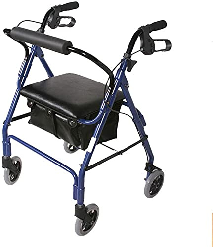 Rollator Walker Gehgestell Rollatoren Gehhilfe für ältere Menschen Einkaufswagen Weicher Sitz Gehgestell aus Aluminiumlegierung Faltbarer rutschfester Gehstock zum Teilen