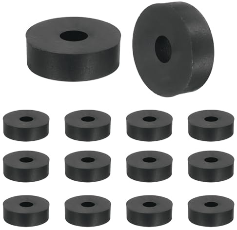 QUARKZMAN 14 Pcs Multi Purpose Rubber Spacer Gomma Boccole Passacavi Nero | 0.2 OD x 0.8 ID x 0.4 Spessore, per Casa Auto Barche Accessori, Anti-Vibrazione Isolamento, Distanziali Rondelle