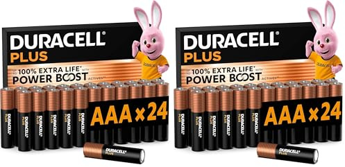 Duracell Plus Batterien AAA, 24 Stück, langlebige Power, AAA Batterie für Haushalt und Büro (Packung mit 2)