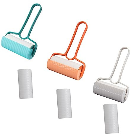 JUMPLAWN 3set Rotolo Adesivo per Rimozione di Pelo da Vestiti Rotolo Depilatorio per Animali Domestici in Carta Adesiva Sostituibile per Pulizia
