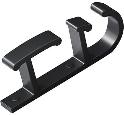 Garosa Wall Mounted Basin Hook Double Layered Bathroom Storage Rack for Washbasin Towel No Punching Adhesive Aluminum Black for Home Bathroom