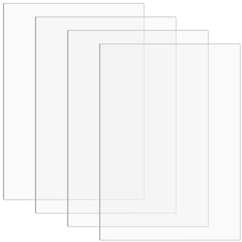 CHUIFAI Lot de 4 Plaques Acryliques Transparentes A3 3mm – 42 x 29 cm – Plaque Plexiglass Transparent – Pour Remplacement de Verre, Cadre Photo, Bricolage, Peinture, Affichage