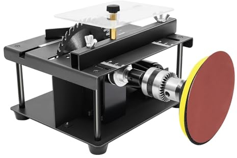 Minisierra de mesa, sierra circular eléctrica de escritorio de 200 W, banco de corte pequeño, velocidades y ángulos, herramientas de corte de precisión para metal, madera, plástico y acrílico en mini