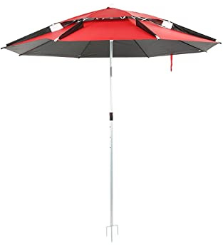 QYYZTQY Outdoor Beach Parasol Garden Tilting Shade Sun 2M Red Patio Umbrella