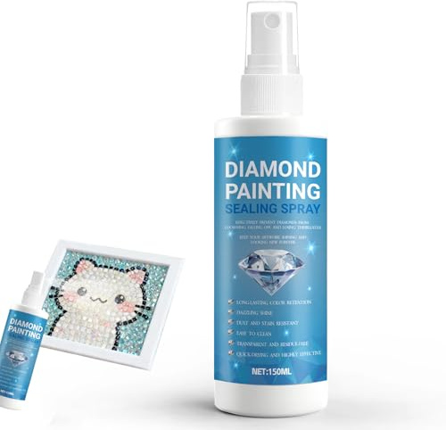Diamond Art Sealer Spray, colla per pittura con diamanti, accessori per pittura con diamanti, tenuta forte, durevole e solida, trasparente e senza tracce, 150 ml