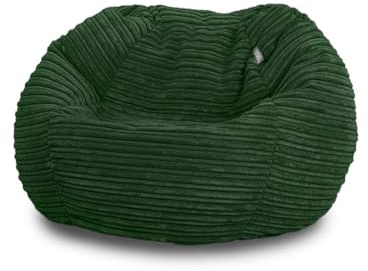 Bags of Beans Corduroy Kids Bean Bag Chair - Machine Wash - Forest Green