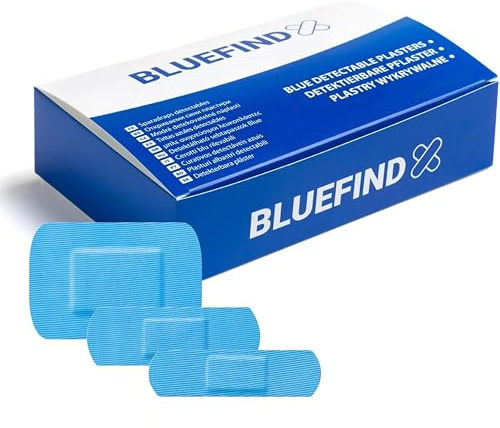 BLUEFIND Elastic Pflaster-Mix 3 Größen detektierbar Gastronomie 100 Stück | Blaue PU-Pflaster, wasserfest, atmungsaktiv, Lebensmittelindustrie – unterstützt die Eigenkontrolle nach HACCP-Grundsätzen
