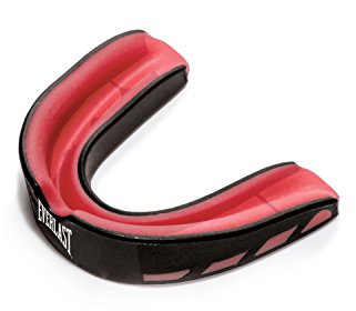 Everlast Unisex-Erwachsene Sport Boxen Mundschutz Evershield Single Mouthgard, Schwarz/Rot, Einheitsgröße