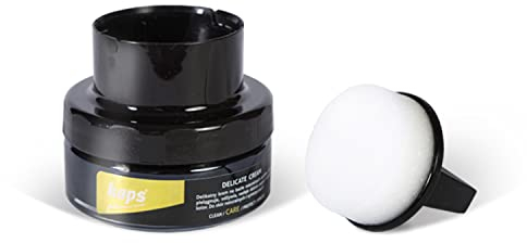 Kaps Professional Schuhpflege Delicate Cream mit Schaumaplikator - Schuhcreme & Pflegemittel zur Reinigung und Auffrischung von Naturleder und Synthetik (50ml) (107 - Gelb)