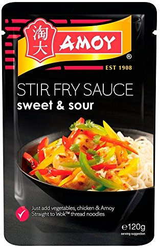 Amoy Straight to Tangy Sweet & Sour Stir Fry Sauce Wok (120g) - Packung mit 2