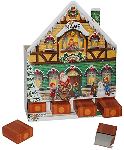 alles-meine.de GmbH Weihnachtskalender - LEER - mit 24 Geschenk Boxen/Schachteln zum Befüllen - zum Aufhängen + Hinstellen + 1 Name - selber Basteln - für Erwachsene/Kinder /..
