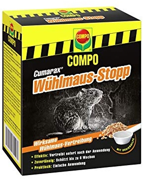 Compo Cumarax Wühlmaus-Stopp, Anwendungsfertiges Vertreibungs- und Fernhaltemittel gegen Wühlmäuse, Granulat, 200 g, Beige