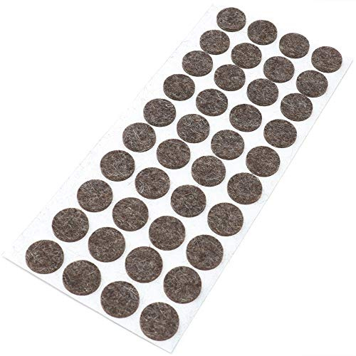 Adsamm® / 40 x Wollfilz-Möbelgleiter | ø 18 mm/Melange-Braun Natur/Rund / 3 mm Starke Selbstklebende weiche Filzgleiter aus Naturfilz
