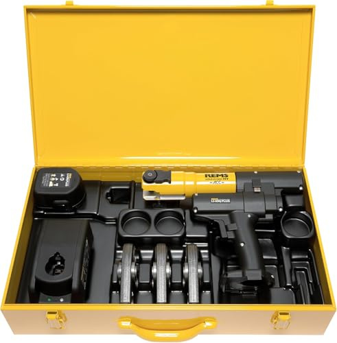 Rems Mini-Press (14V ACC SET M 15+18+22, Presszangen, mit 2 schwenkbaren Monoblock-Pressbacken, kompakte Bauform) 578045 R220