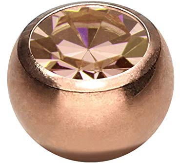 PIERCINGLINE Universelle Chirurgenstahl Schraubkugel | KRISTALL | Ersatz Piercing Bananabell | Farb & Größenauswahl